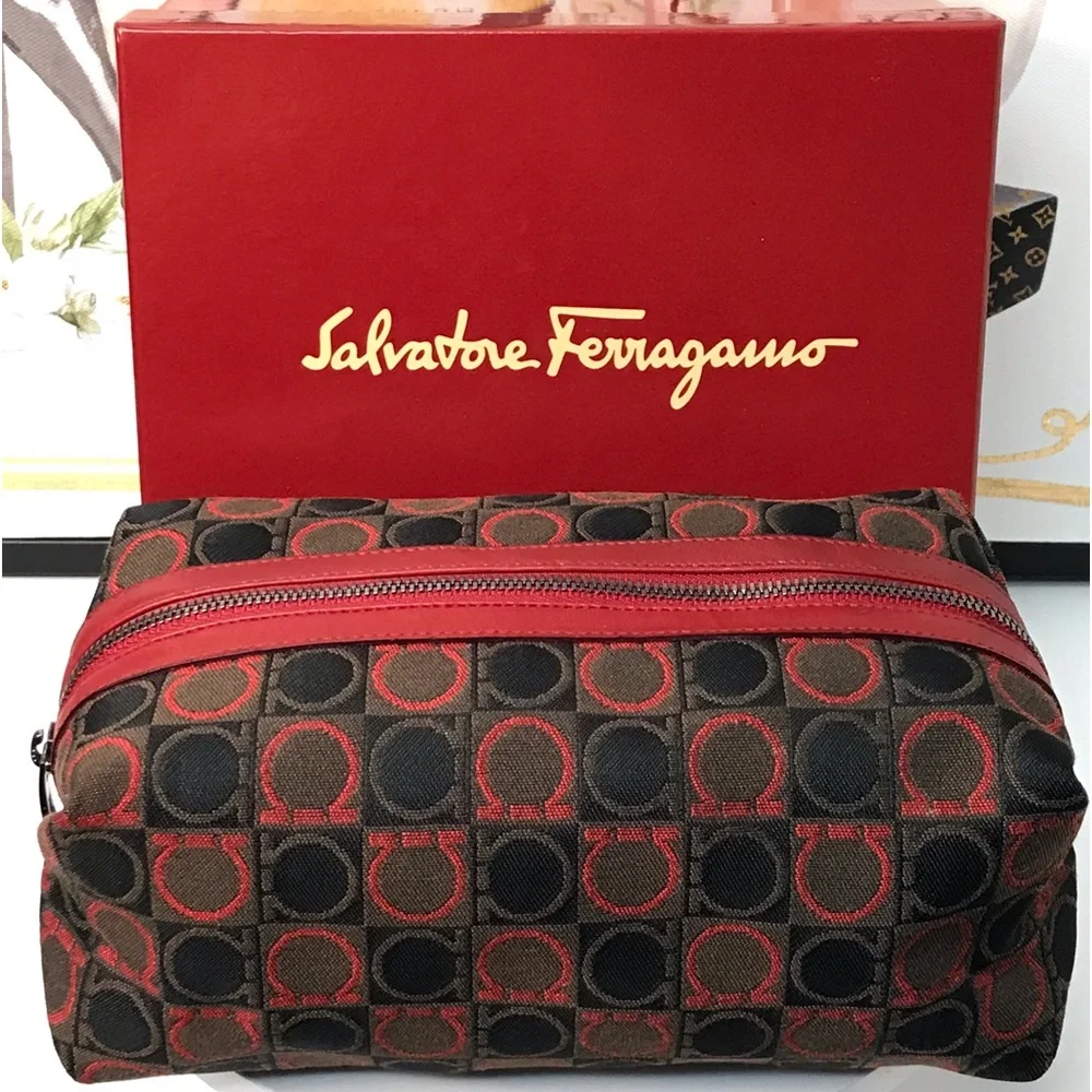 Salvatore Ferragamo Gancini Pouch Bag/Cosmetic Bag 🔥